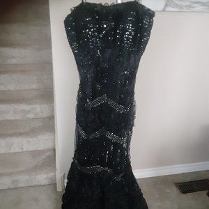 Long black vintage style dress